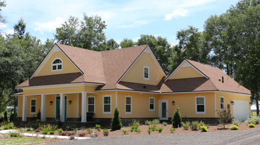 Small Home Plans, custom one story home design, gable end attic ventilation