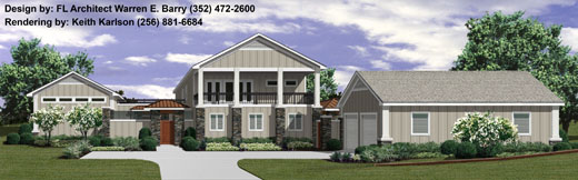 Custom House Plans, custom home with detached garage, private garden, exterior balcony