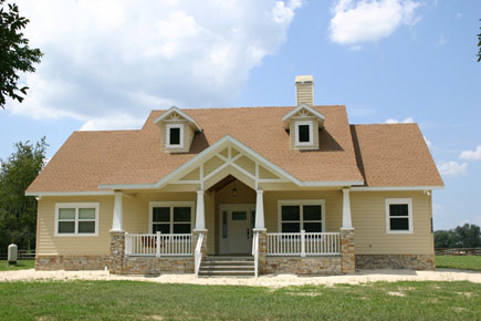 High Springs Florida Architects, architect house design with bungalow style tapered columns on stone base